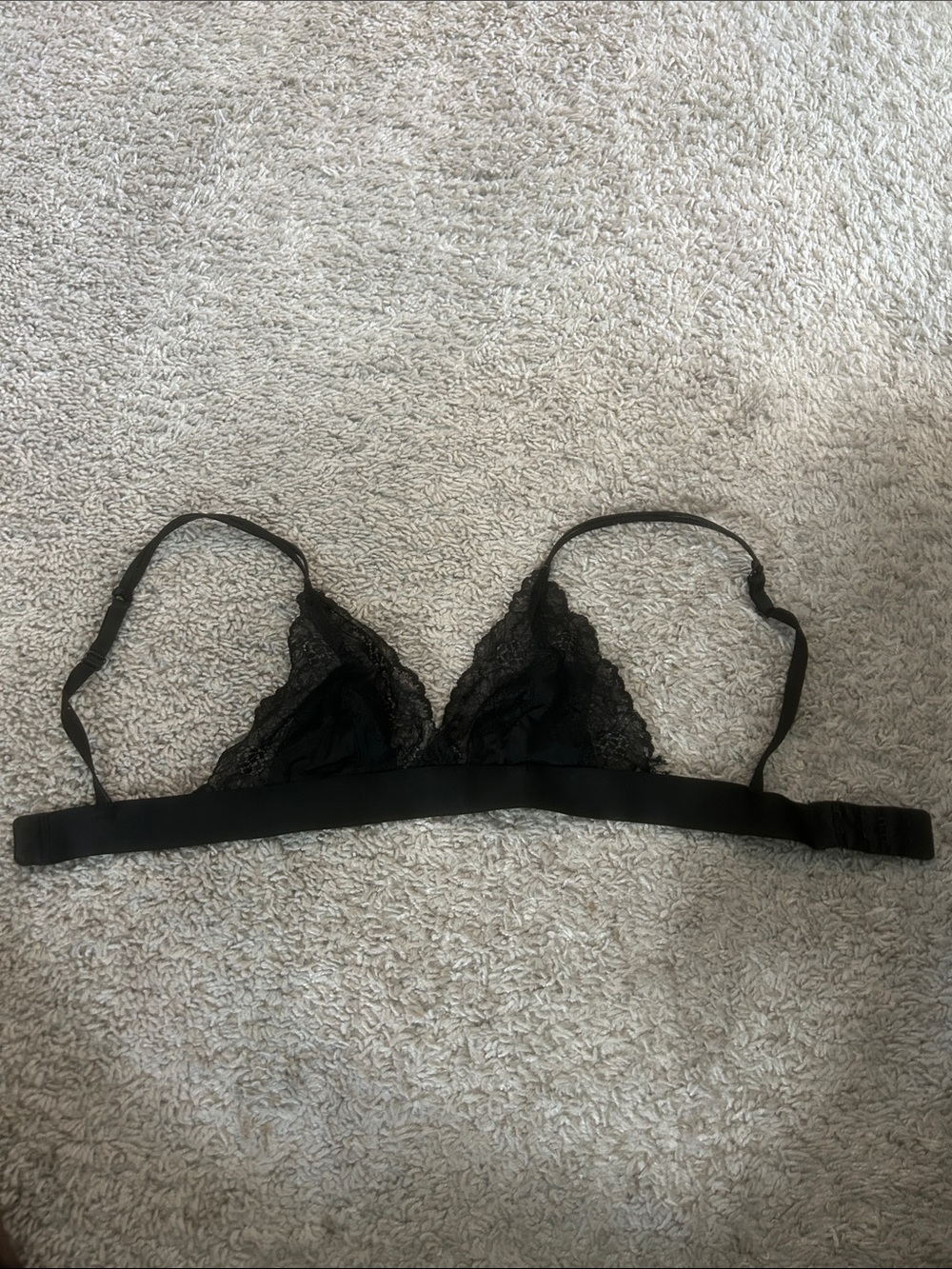 H&M Black Lace Triangle Bralette - Women's Bandeau Intimates